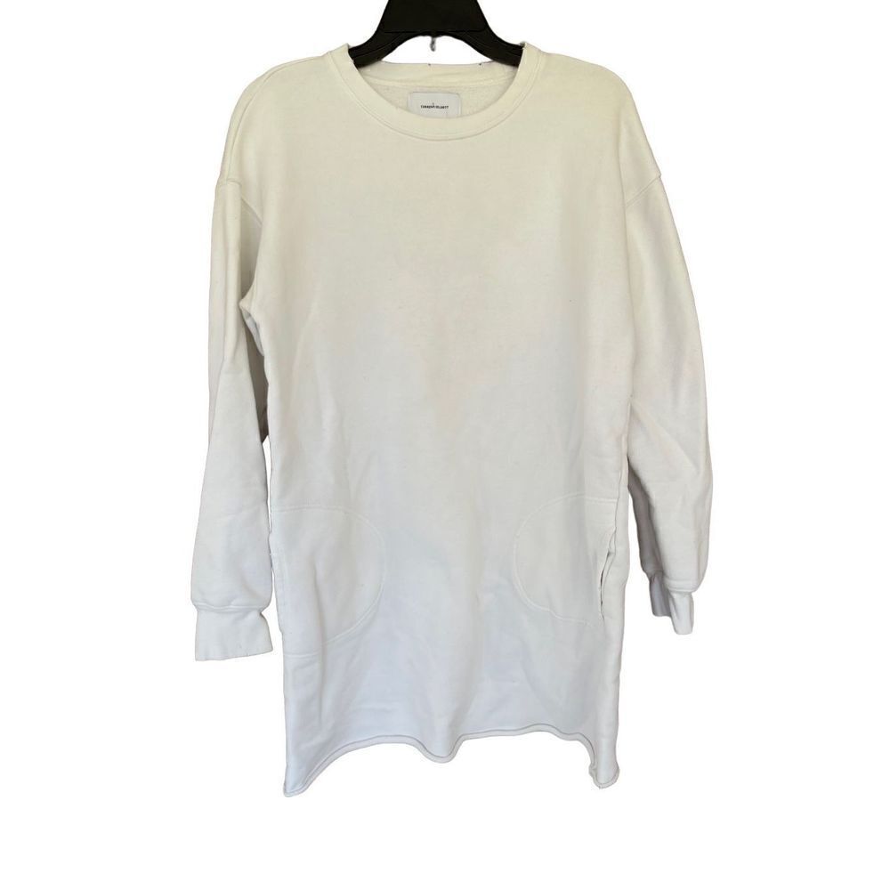 Current/Elliot Womens Lovers Los Angeles Tunic Sweatshirt Cream Size Medium